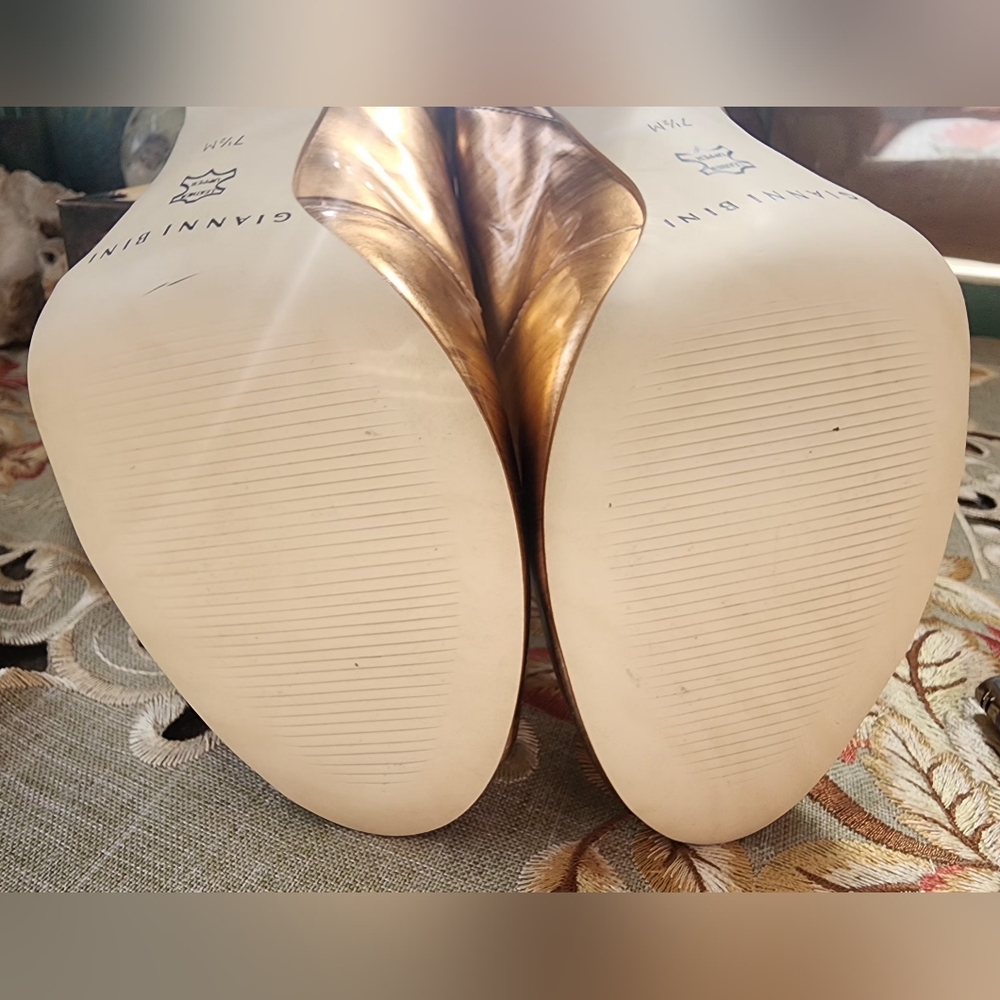 Gianni Bini Gold Glamour Heels - Picture 9 of 10